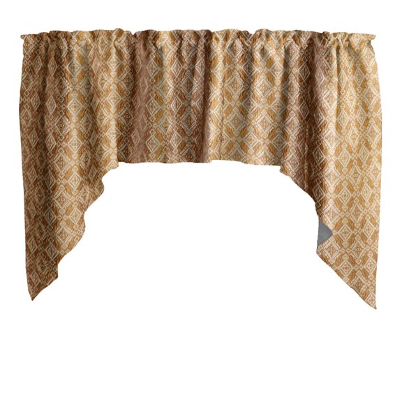 Jacquard Tribal Diamonds Swag Window Valance 54" Wide / 36" Tall