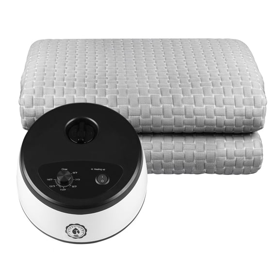 Jacquard Water Heated Under-blanket Mattress Pad Topper Mechanical Knob Queen
