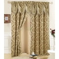thumbnail image 1 of Jacquard Window Curtains For Living Room 2 panel set 54" x 84" Long with Attached Valance Sheer Backing and 2 Tie backs Elegant Fancy Design Perfect For Any Room and Bedroom Cortinas para Sala (Taupe), 1 of 6