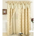 thumbnail image 1 of DL DREAMFIELD LINEN Jacquard Elegant Damask Beige Rod Pocket Curtains, 54” x 84” (2 Panels), 1 of 8