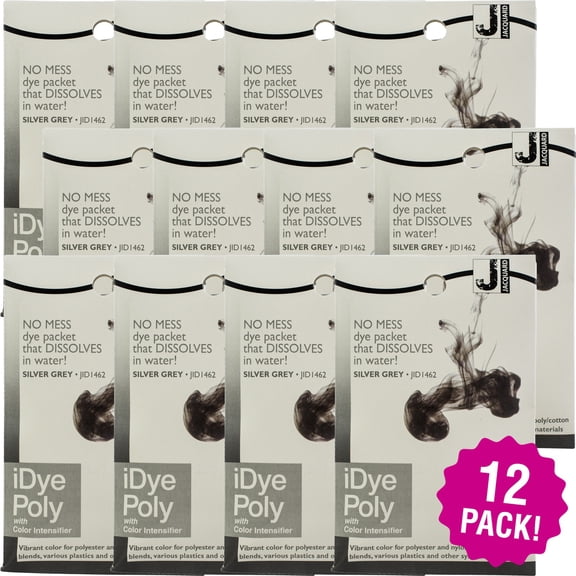 Jacquard iPoly Fabric Dye 14g - SILVERGREY, Multipack of 12