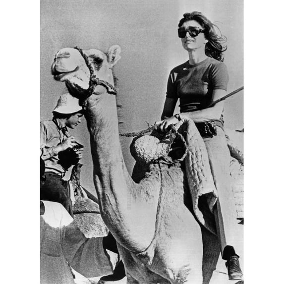 Jacqueline Kennedy Onassis Riding A Camel While On Vacation In Egypt. March 28 History (24 x 36)