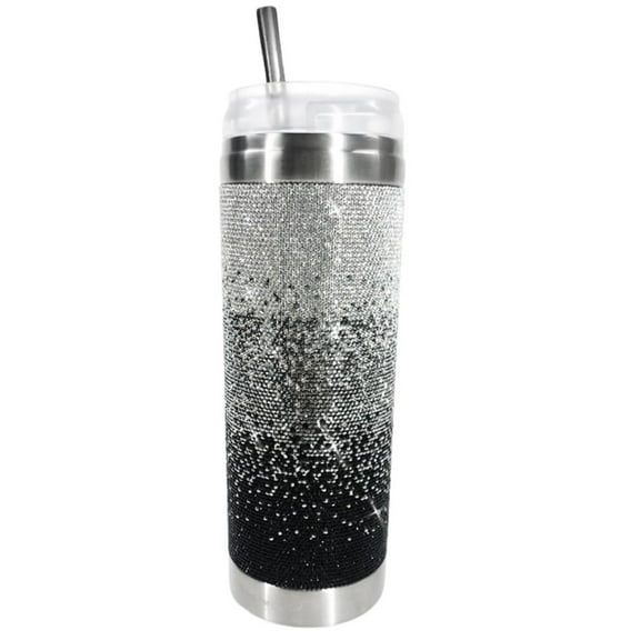 Jacqueline Kent JKT108.BK Believe Tumbler, Black Ombre Diamond, 20 Ounces