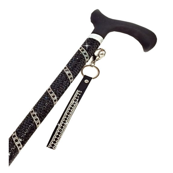Jacqueline Kent Sugar Cane - Adjustable Cane - Black Silver