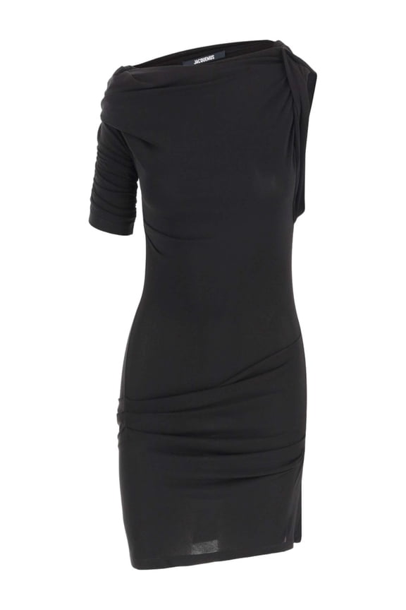 Draped Mini Dress With Three-Quarter Sleeves (Women's)