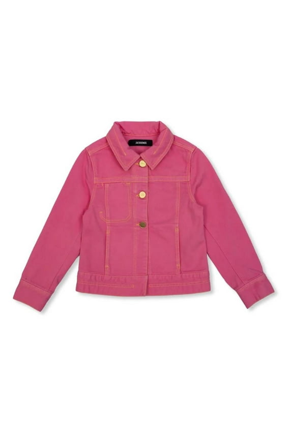 Girls Logo Patch Cotton Denim Jacket, Size 10Y