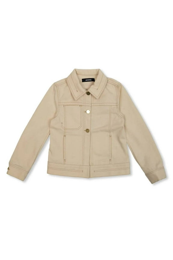 Girls Logo Patch Cotton Denim Jacket, Size 8Y