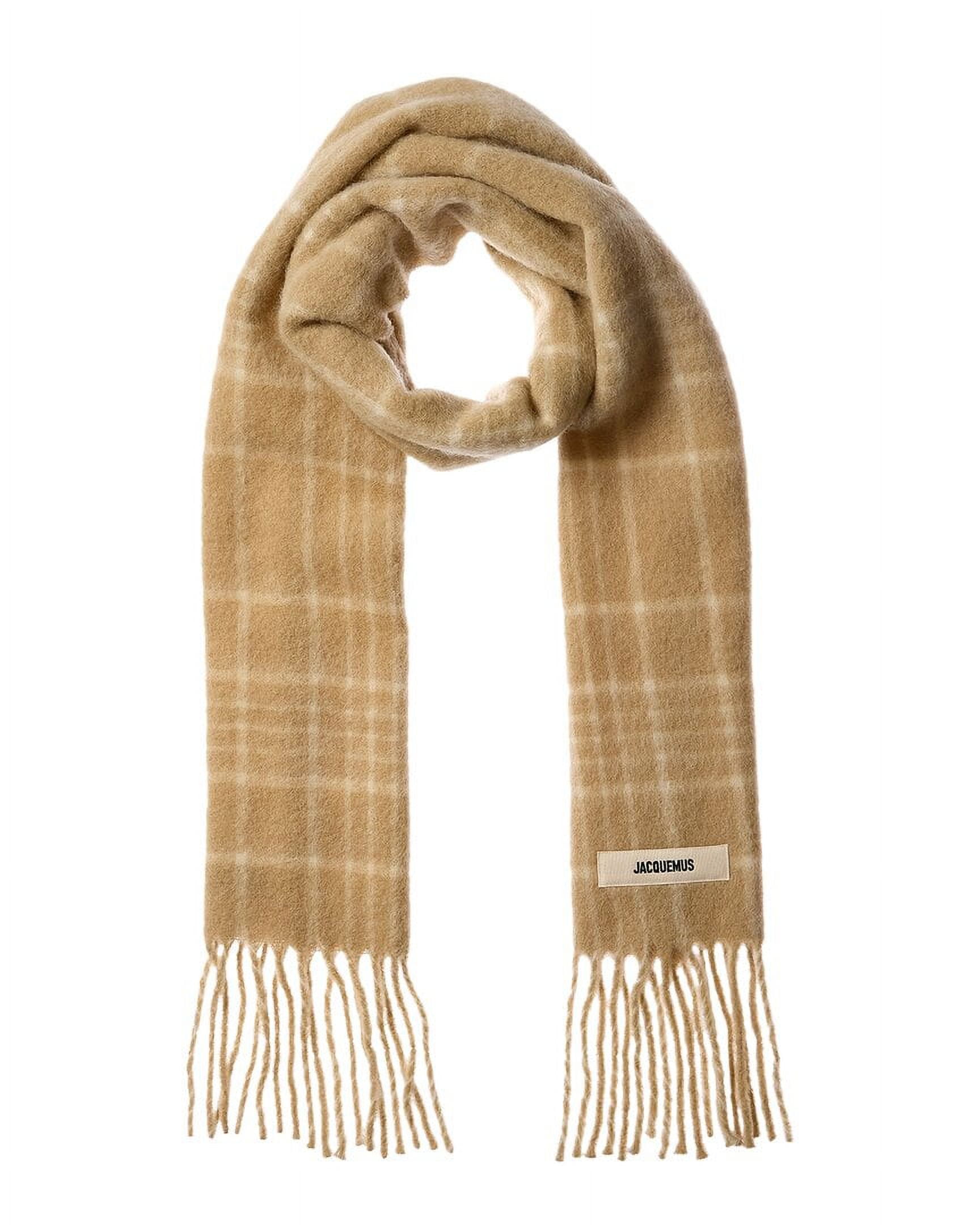 Jacquemus L'echarpe Carro Mohair & Wool-Blend Scarf, Beige Jacquemus L'echarpe Carro Mohair & Wool-Blend Scarf, Beige