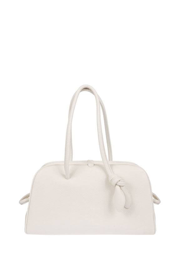 Women's Ivory Textured Calfskin Leather Tourism Bag Yellow