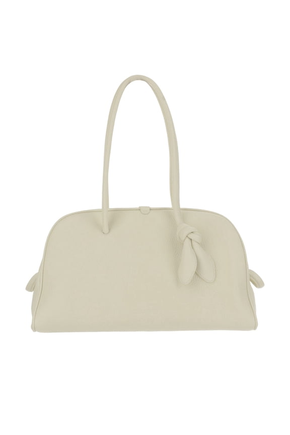 Women's Ivory Textured Calfskin Leather Tourism Bag Yellow