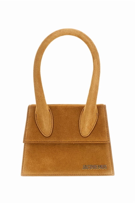 Women's Trapezoidal Leather Shoulder Bag With Magnetic Flap Closure Brown