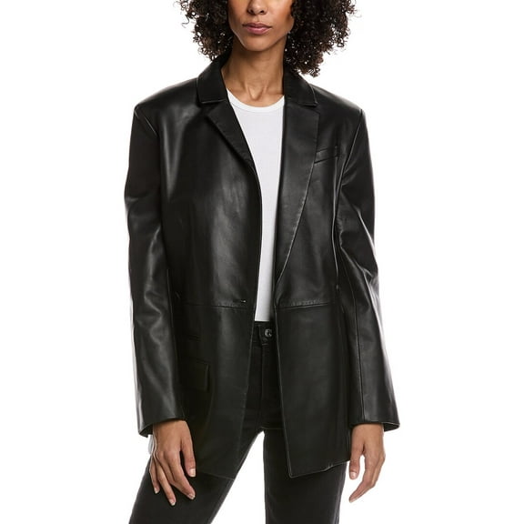 Jacquemus womens  Leather Jacket, 34, Black