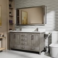 thumbnail image 1 of Jacques 60" W Distressed Grey Double Vanity, Cultured Marble Top, Faucet Set, & 58" Mirror, 1 of 8