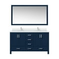 thumbnail image 1 of Jacques 60 in W Navy Blue Double Vanity, Cultured Marble Top, Faucet Set, & 58 in Mirror, 1 of 6