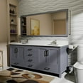 thumbnail image 1 of Jacques 72 in. W Dark Grey Double Bath Vanity, Cultured Marble Top, and 28 in. Mirror, 1 of 8