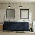thumbnail image 1 of Jacques 80 in. W Navy Blue Double Bath Vanity, Carrara Marble Top, and Faucet Set, 1 of 4