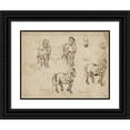 thumbnail image 1 of Jacques Callot 18x15 Black Ornate Wood Framed Double Matted Museum Art Print Titled - Studies of Horses (Recto) (C. 1612), 1 of 5