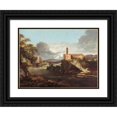 thumbnail image 1 of Jacques Courtois 24x19 Black Ornate Framed Double Matted Museum Art Print Titled: Rocky Valley (Late 1650s), 1 of 5
