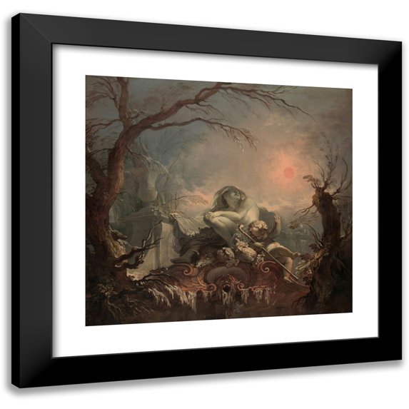 Jacques De La Joue The Younger 21x20 Black Modern Framed Museum Art Print Titled - Allegory of Winter