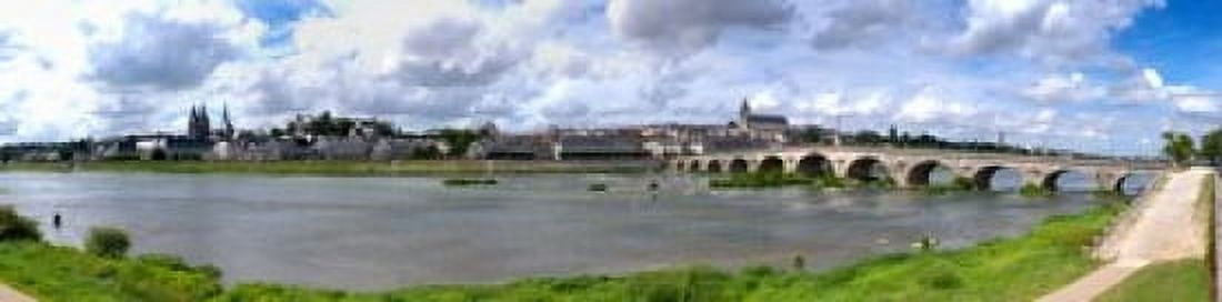 Jacques Gabriel Bridge over the Loire River Blois Gulf Of Morbihan Morbihan Brittany France Canvas Art - Panoramic Images (40 x 10)