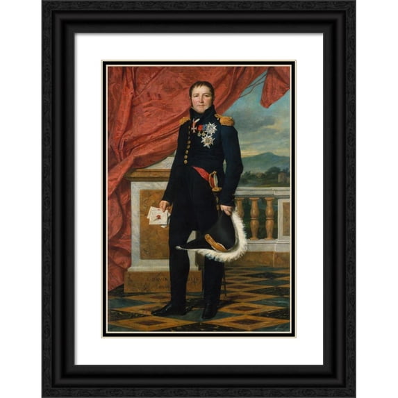 Jacques Louis David 11x14 Black Ornate Wood Framed Double Matted Museum Art Print Titled: Portrait of French Politician and Soldier Etienne Maurice Gerard (1816)