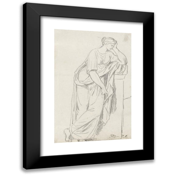 Jacques Louis David 13x18 Black Modern Framed Museum Art Print Titled - A Muse from the Sarcophagus of the Muses (1775-80)
