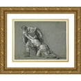 thumbnail image 1 of Jacques Louis David 24x19 Gold Ornate Framed and Double Matted Museum Art Print Titled - The Departure of Marcus Attilius Regulus for Carthage (1785), 1 of 4