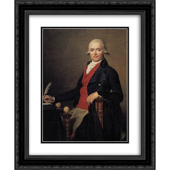 Jacques Louis David 2x Matted 20x24 Black Ornate Framed Art Print 'Portrait of Gaspar Mayer'
