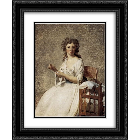 Jacques Louis David 2x Matted 20x24 Black Ornate Framed Art Print 'Portrait of Madame Adelaide Pastoret'