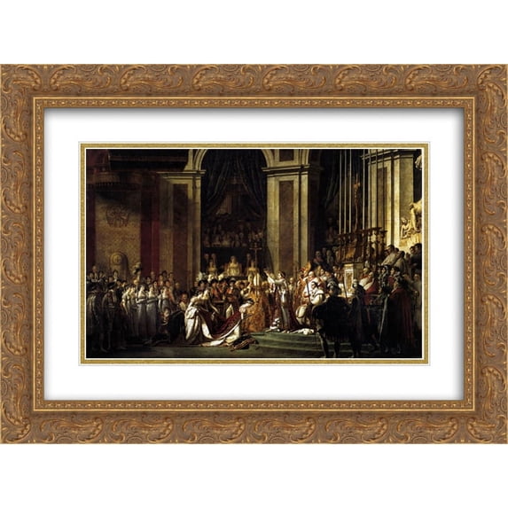 Jacques Louis David 2x Matted 24x18 Gold Ornate Framed Art Print 'Consecration of the Emperor Napoleon I and Coronation of the Empress Josephine'