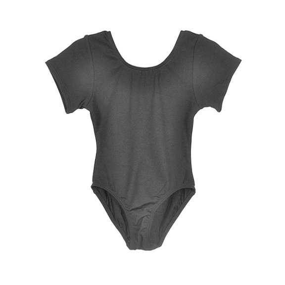 Jacques Moret Big Girls' S/S Dance Leotard (Sizes 7 - 16) - black, 12 - 14