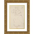 thumbnail image 1 of Jacques-Raymond Brascassat 11x14 Gold Ornate Wood Frame and Double Matted Museum Art Print Titled - Women's Study, 1 of 4