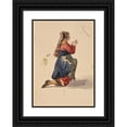 thumbnail image 1 of Jacques-Raymond Brascassat 14x18 Black Ornate Wood Framed Double Matted Museum Art Print Titled - Milled Woman Study, 1 of 5