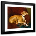 thumbnail image 1 of Jacques-Raymond Brascassat 16x15 Black Modern Framed Museum Art Print Titled - A Greyhound Resting on a Chair (1836), 1 of 5