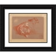 thumbnail image 1 of Jacques-Raymond Brascassat 18x15 Black Ornate Wood Framed Double Matted Museum Art Print Titled - Sheep Lying, 1 of 5