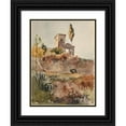 thumbnail image 1 of Jacques-Raymond Brascassat 19x24 Black Ornate Framed Double Matted Museum Art Print Titled: Garden and Church with Ancient Portico, 1 of 5