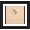 thumbnail image 1 of Jacques-Raymond Brascassat 21x20 Black Ornate Framed Double Matted Museum Art Print Titled: Woman's Head Study, 1 of 5