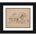 thumbnail image 1 of Jacques-Raymond Brascassat 24x20 Black Ornate Framed Double Matted Museum Art Print Titled: House Near Trouville, 1 of 5