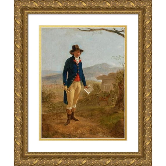 Jacques Sablet 15x18 Gold Ornate Wood Frame and Double Matted Museum Art Print Titled - Portrait of a Gentleman in a Landscape