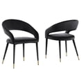 thumbnail image 1 of Jacques Velvet Black Dining Chairs (Set of 2), 1 of 3