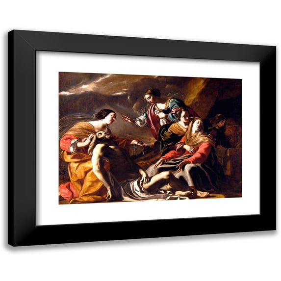 Jacques de Létin 24x18 Black Modern Framed Museum Art Print Titled - The Deploration on the Dead Christ (1640-1645)