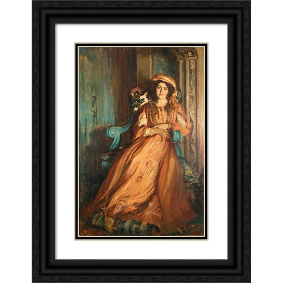 Jacques-Émile Blanche 13x18 Black Ornate Wood Framed Double Matted Museum Art Print Titled - Portrait of Mabel Dodge to La Villa Dodes (1911)