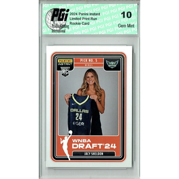 Jacy Sheldon 2024 Panini Instant #DN-5 WNBA Draft Night Rookie Card PGI 10