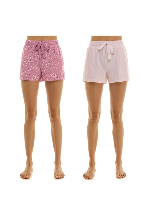 Jacyln Womens 2 Pack of Pajama Shorts