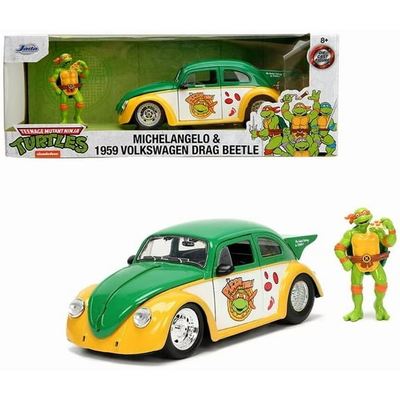 JD 1:24 HR TMNT- Volkswagen 1959 Beetle w/ Michelangelo GRYY