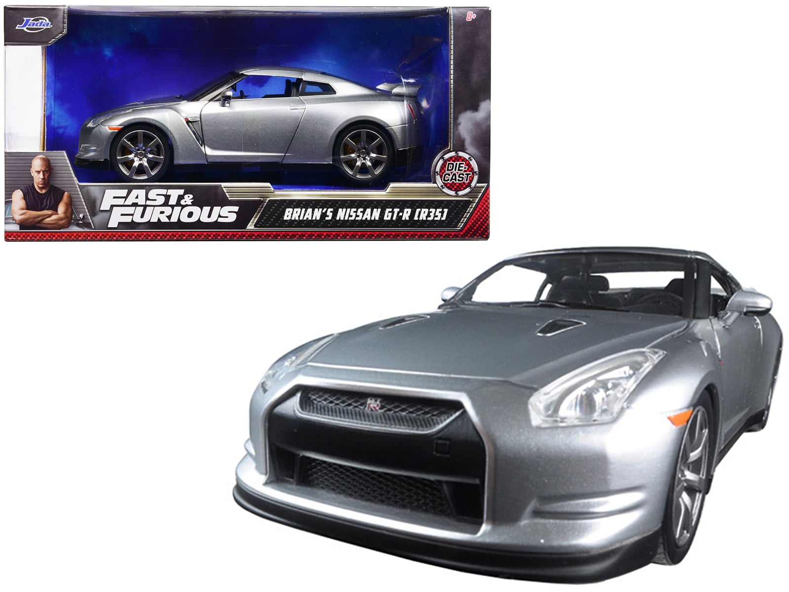 Jada 1:24 Fast the Furious Brian's Silver Nissan Gt-R (R35