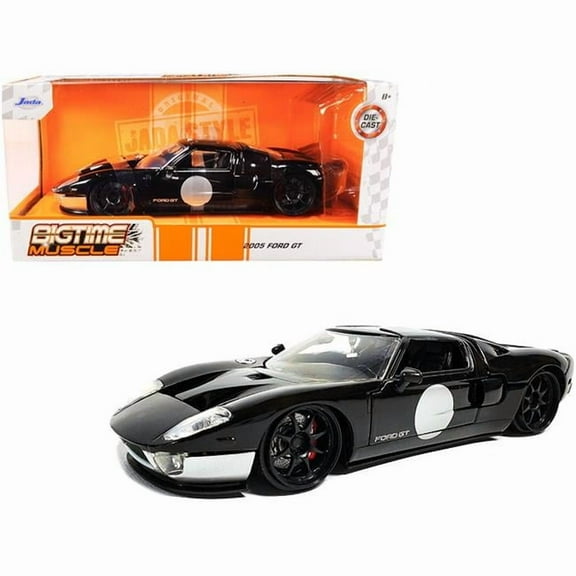 Jada 1-24 Scale 2005 Ford GT Bigtime Muscle Diecast Model Car, Black & Silver