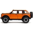 thumbnail image 1 of 2021 Ford Bronco Open-Top Orange with Black Stripes and Hood with Extra Wheels "Just Trucks" Series 1/24 Diecast Model Car by Jada, 1 of 2