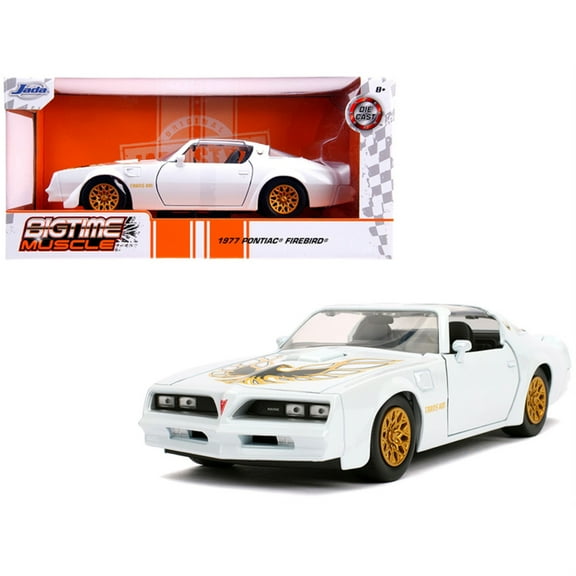 Jada 31600 1977 Pontiac Firebird Trans Am Pearl White with Gold Wheels Bigtime Muscle 1 by 24 Diecast Model Car(Selections May Vary)