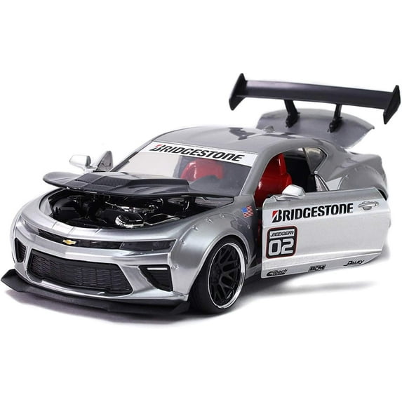 Jada 32300 2016 Chevrolet Camaro Widebody No.02 Bridgestone Silver Bigtime Muscle 1 by 24 Diecast Model Car(Selections May Vary)